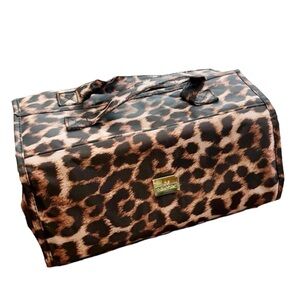 JM New York Leopard Print The Better Beauty Case Roll Up Cosmetic Case Bag